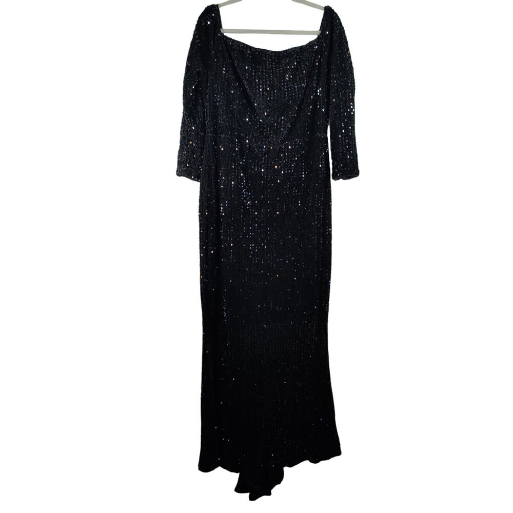 Miss Ord Black Formal Sequin Dress, Size 3XL
